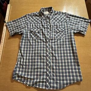 Men's Short Sleeve Plaid Shirt - Comfortable Casual Wear XLT